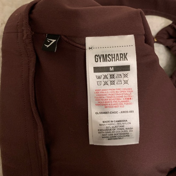 GYMSHARK x WHITNEY SIMMONS BROWN SPORTS BRA SIZE MEDIUM - Picture 3 of 4